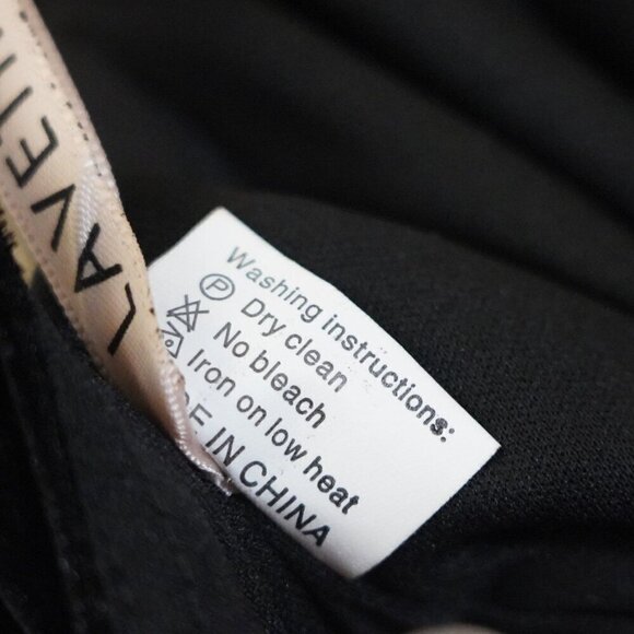 Lavetir Black Crushed Velvet Maxi Dress V Neck Side Slit 6 Strappy Witchy Goth - Picture 13 of 13